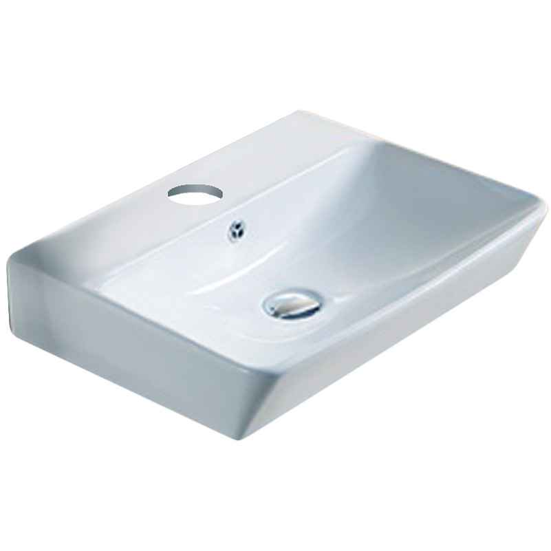 19.88-in. x 13.97-in. Rectangle Bathroom Vessel Sink White Enamel Glaze