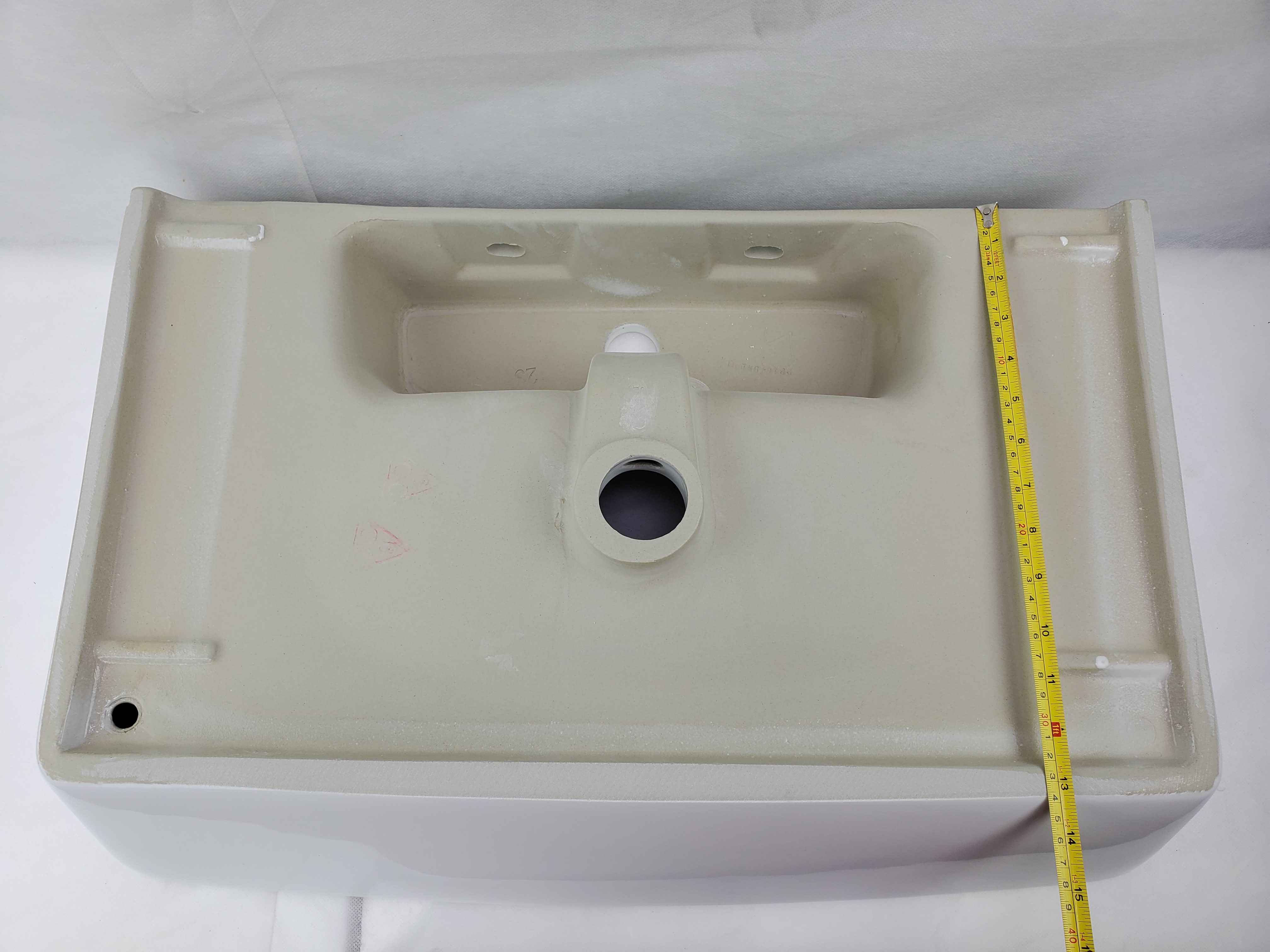 23.81-in. x 13.97-in. Rectangle Bathroom Vessel Sink White Enamel Glaze