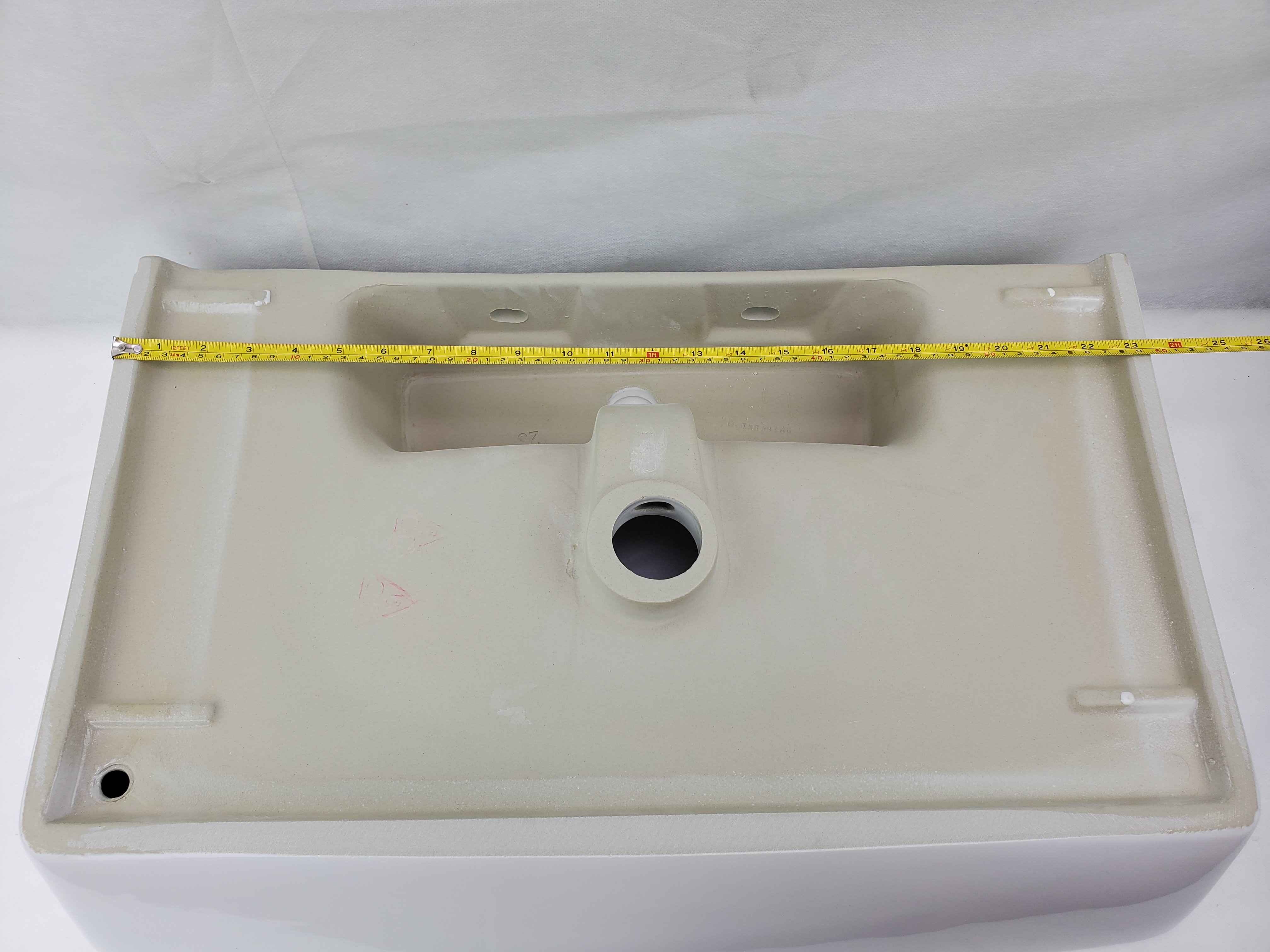 23.81-in. x 13.97-in. Rectangle Bathroom Vessel Sink White Enamel Glaze