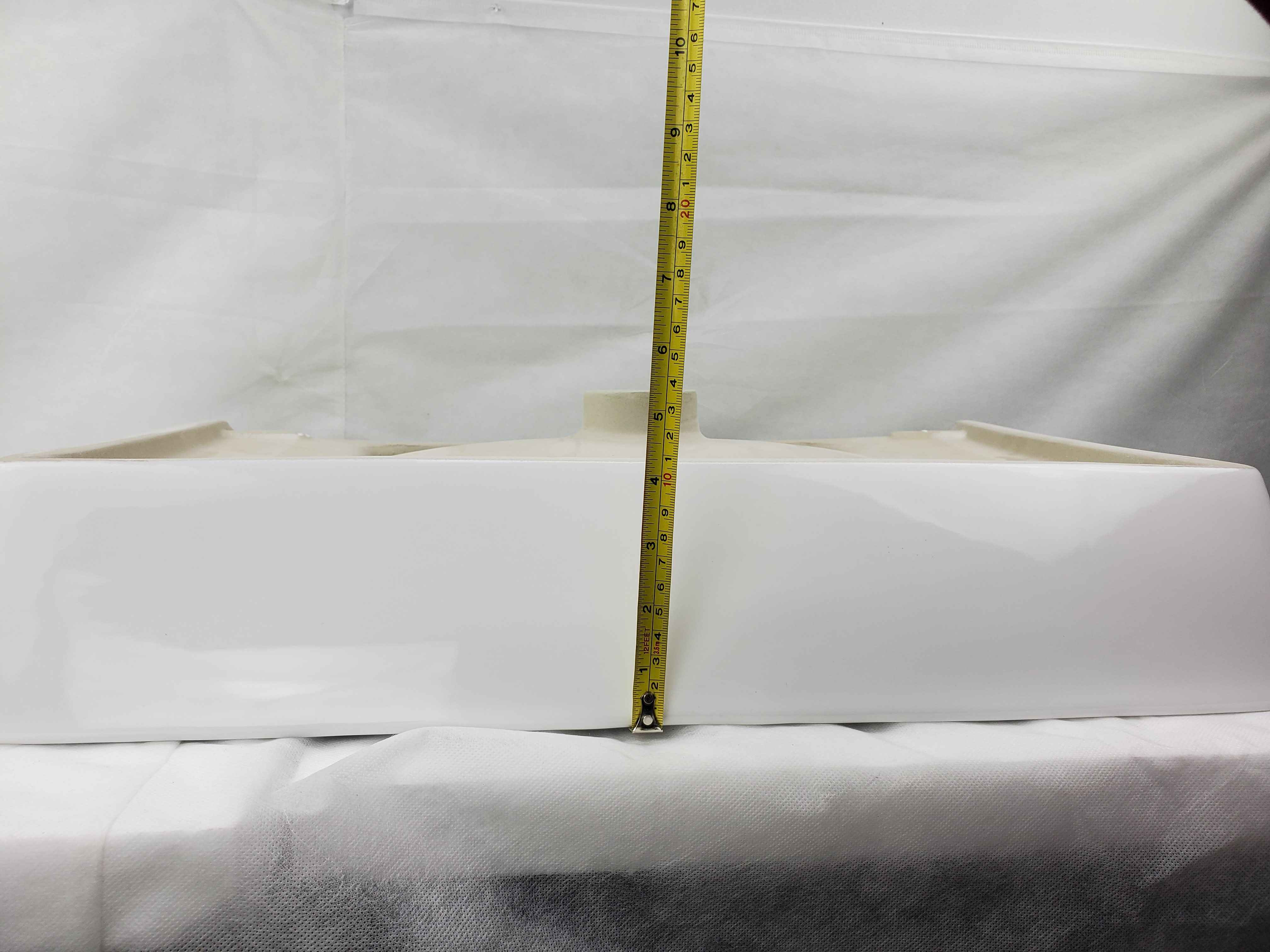 23.81-in. x 13.97-in. Rectangle Bathroom Vessel Sink White Enamel Glaze