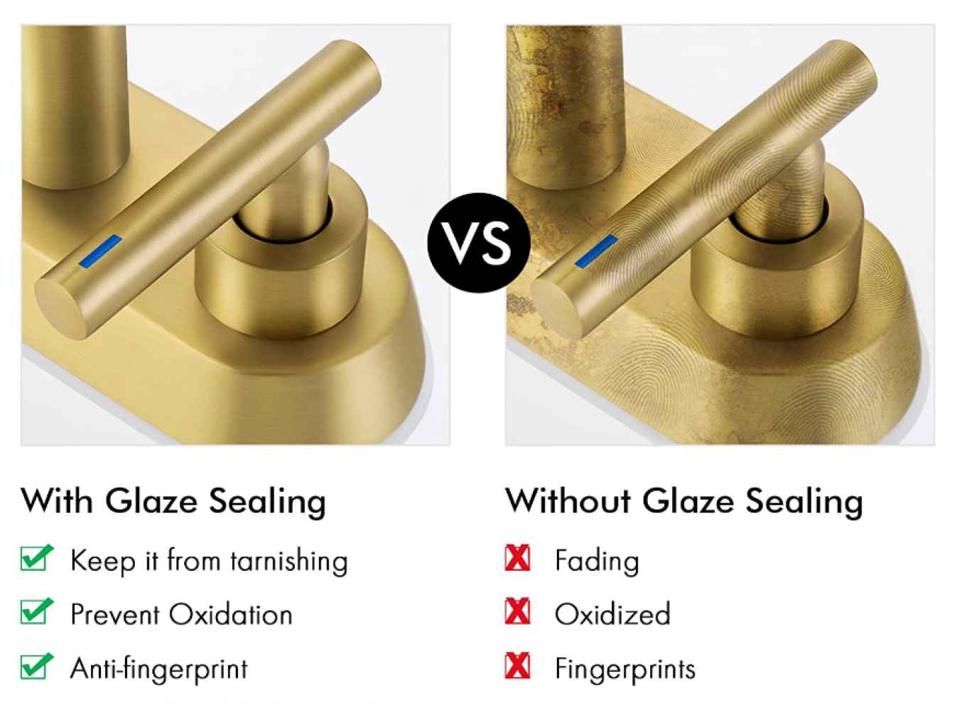 3H4-in. CUPC Brass Bathroom Sink Faucet Brushed Brass Lead Free Brass