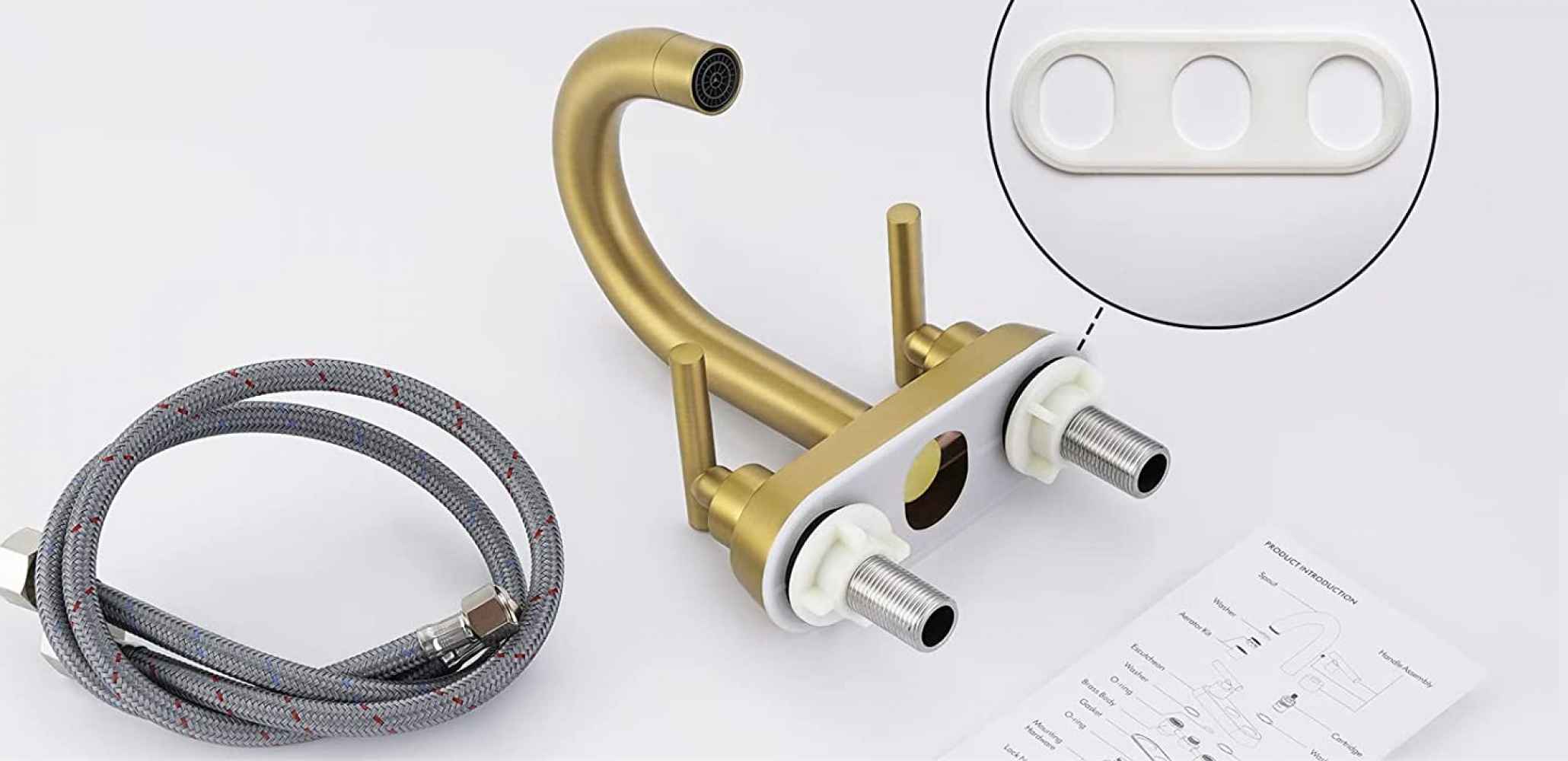 3H4-in. CUPC Brass Bathroom Sink Faucet Brushed Brass Lead Free Brass