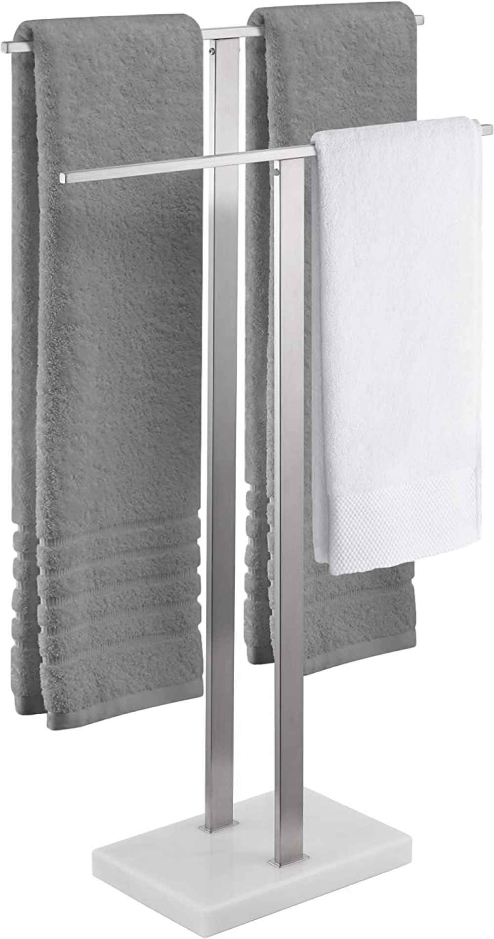 20 in. x  34 in. Floor Mount Brushed Stainless Steel Towel Rack Stainless Steel