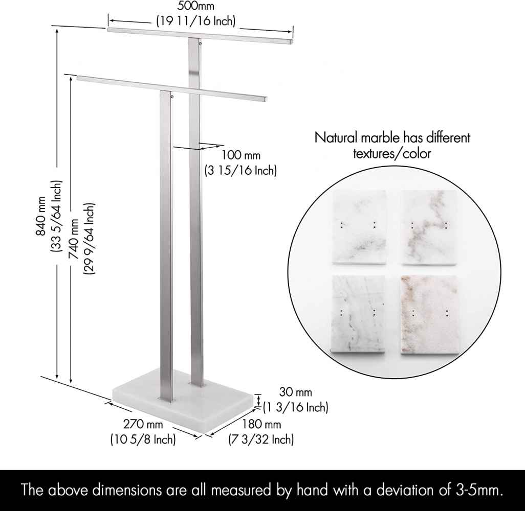 20 in. x  34 in. Floor Mount Brushed Stainless Steel Towel Rack Stainless Steel