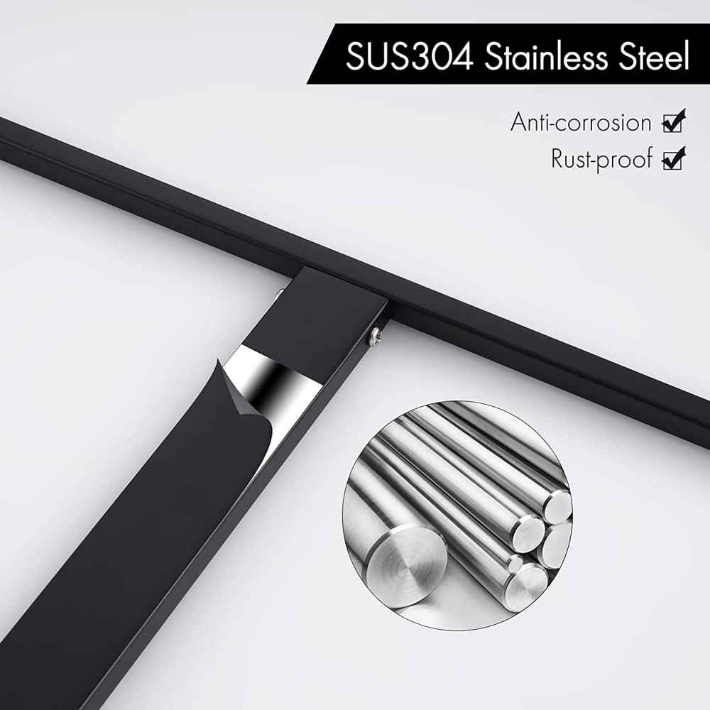 20 in. x  34 in. Floor Mount Matte Black Towel Rack Stainless Steel