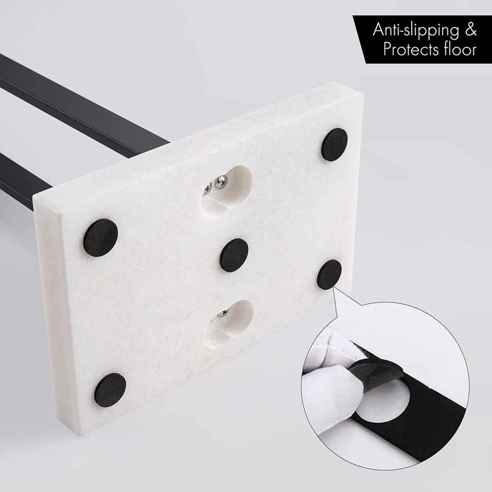 20 in. x  34 in. Floor Mount Matte Black Towel Rack Stainless Steel