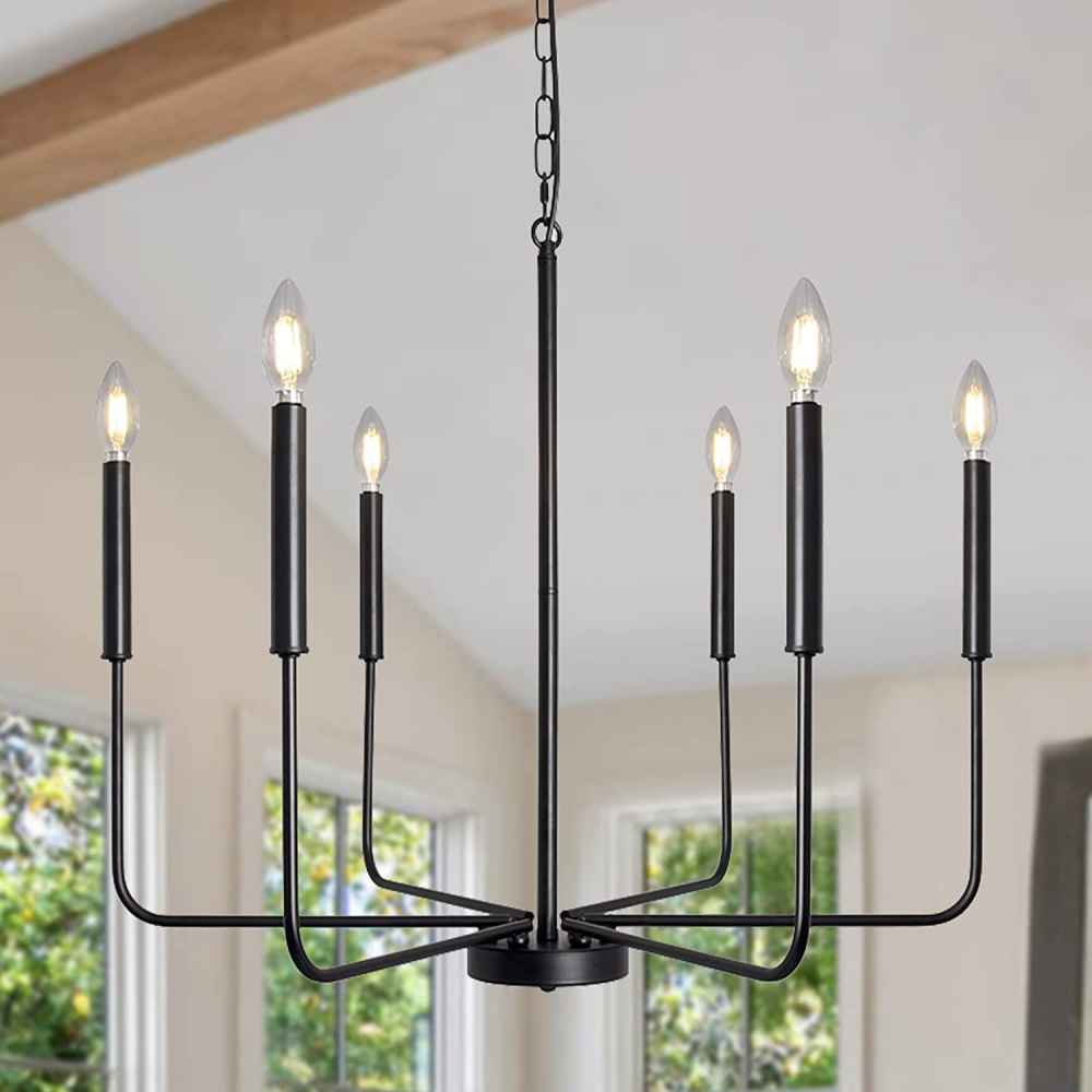 Ceiling Mount Chandelier Chandelier in Matte Black UL Certified 60W Per Socket