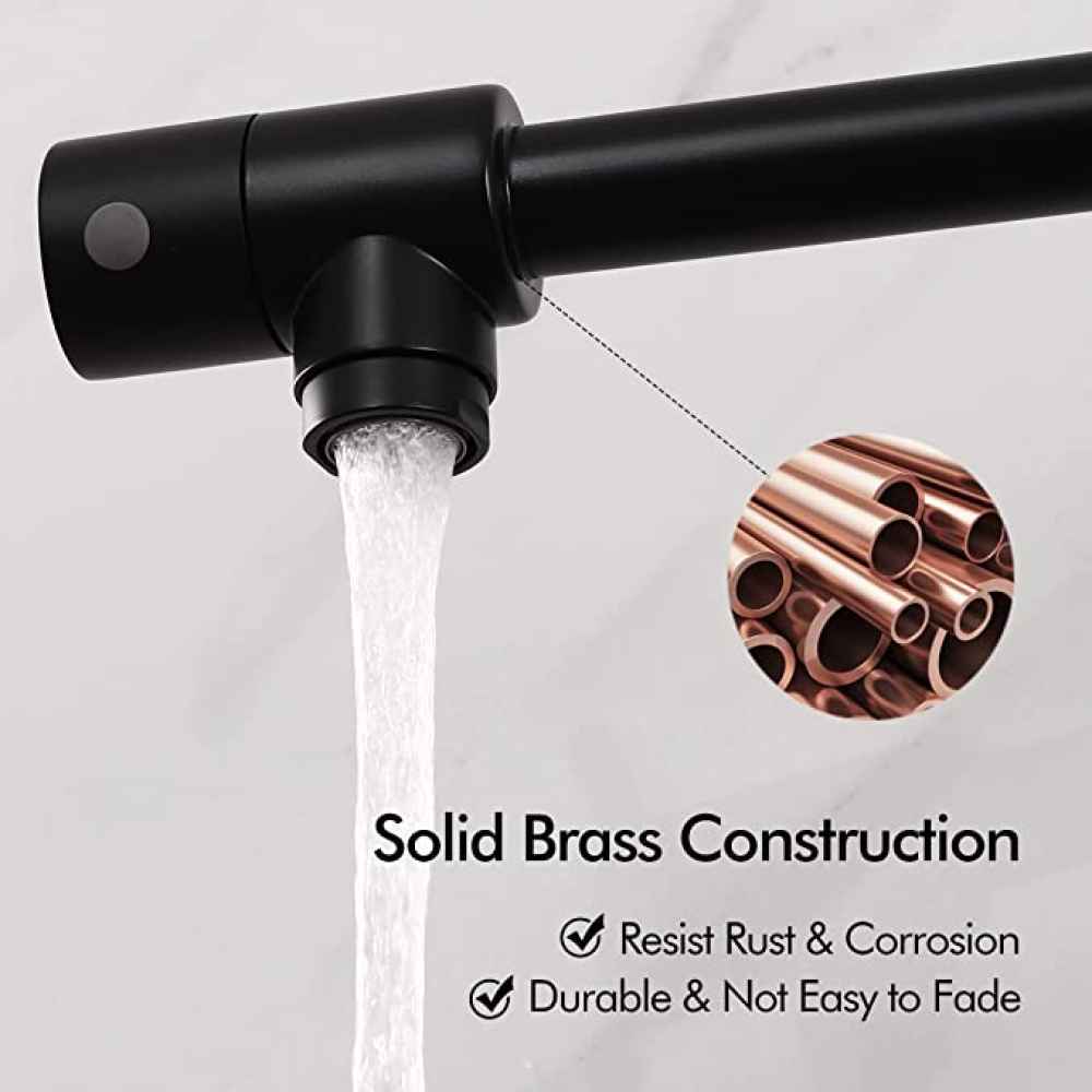 1 Hole CUPC Black Kitchen Sink Faucet Matte Black Brass