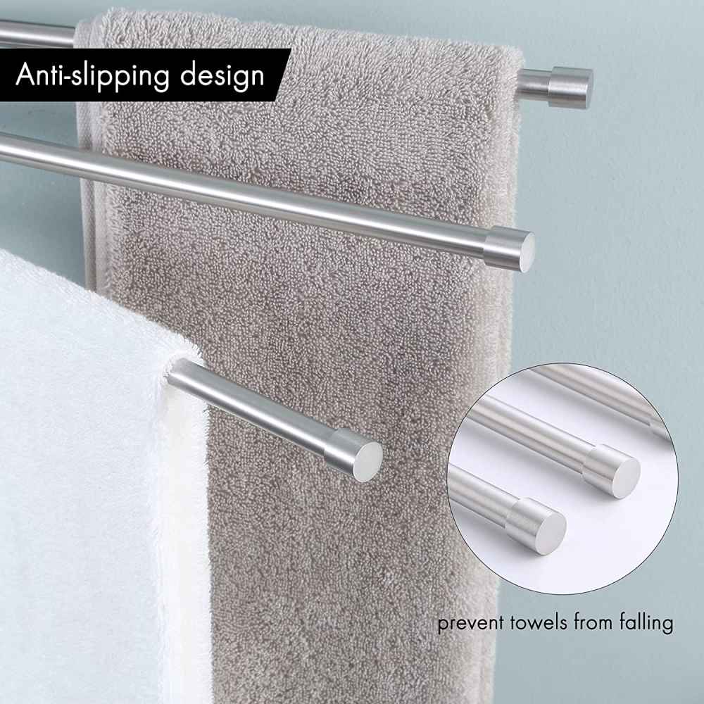 14.9 in. x  1.18 in. x  9.6 in.  Brushed Stainless Steel Towel Bar Stainless Steel