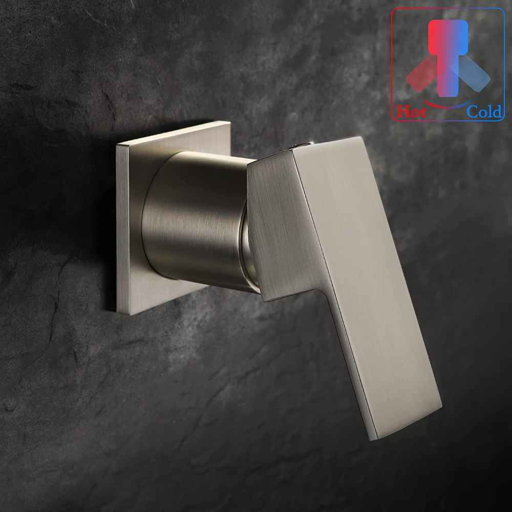 2 Hole  Brushed Bathroom Sink Faucet Brushed Nickel Brass