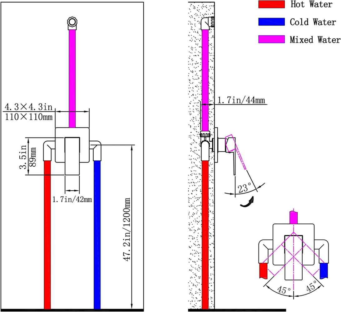 Copper Wall Mount Shower Valve