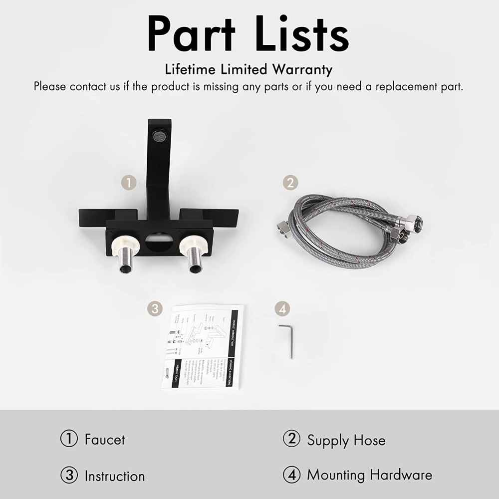3H4-in.  Matte Bathroom Sink Faucet Black Stainless Steel