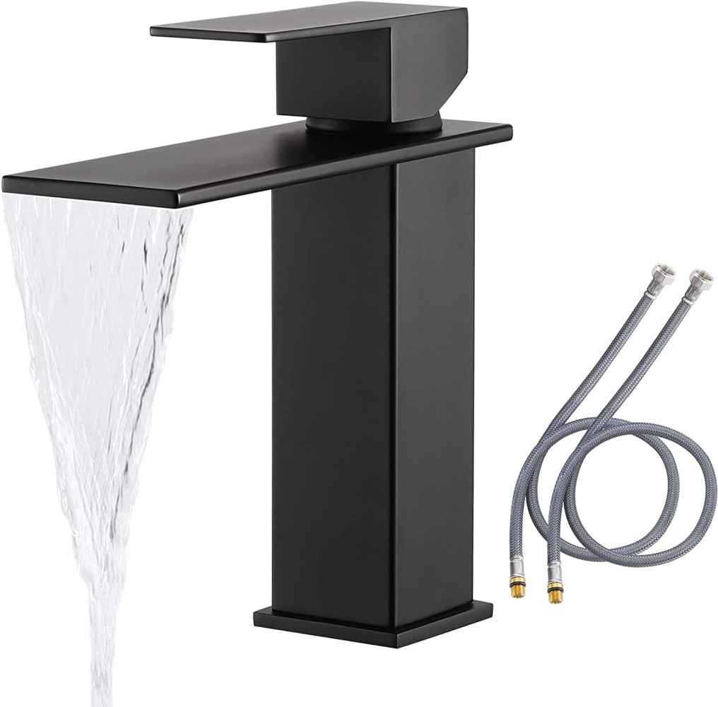 1 Hole CUPC Matte Black Bathroom Sink Faucet Matte Black Stainless Steel