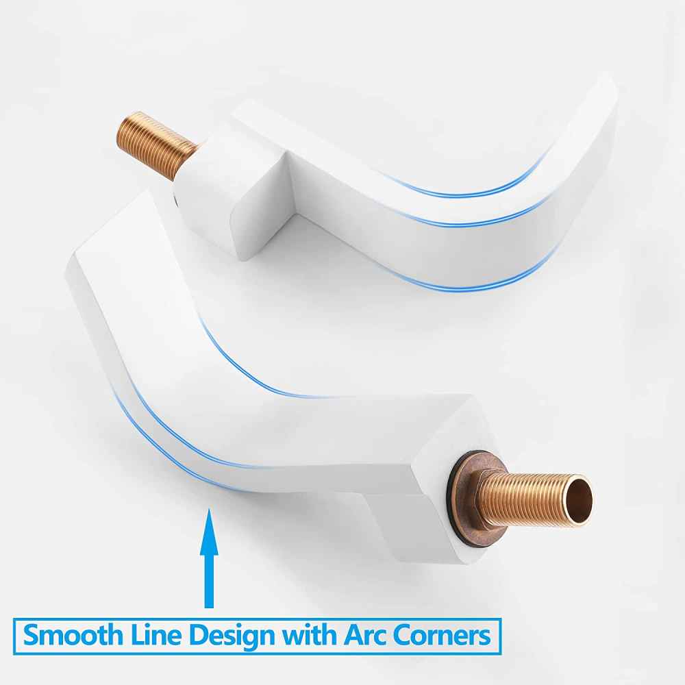 3H8-in.  White Bathroom Sink Faucet White Brass