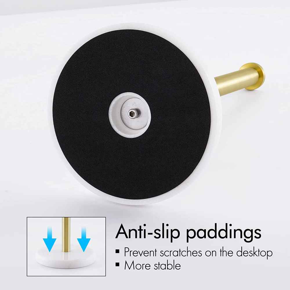 5.5 in. x  1.1 in. x  13 in.  Brushed Brass Towel Paper Holder Stainless Steel-Marble