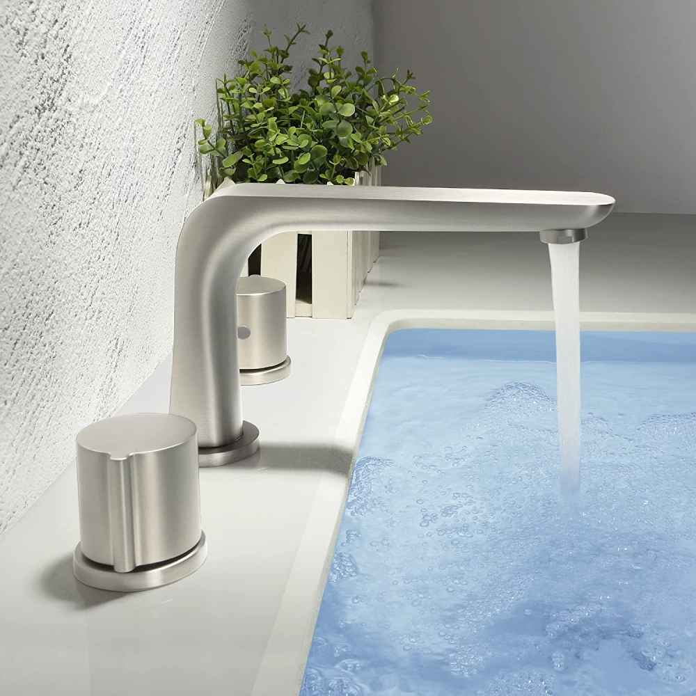 3H8-in.  Brushed Nickel Bathroom Sink Faucet Brushed Nickel Brass
