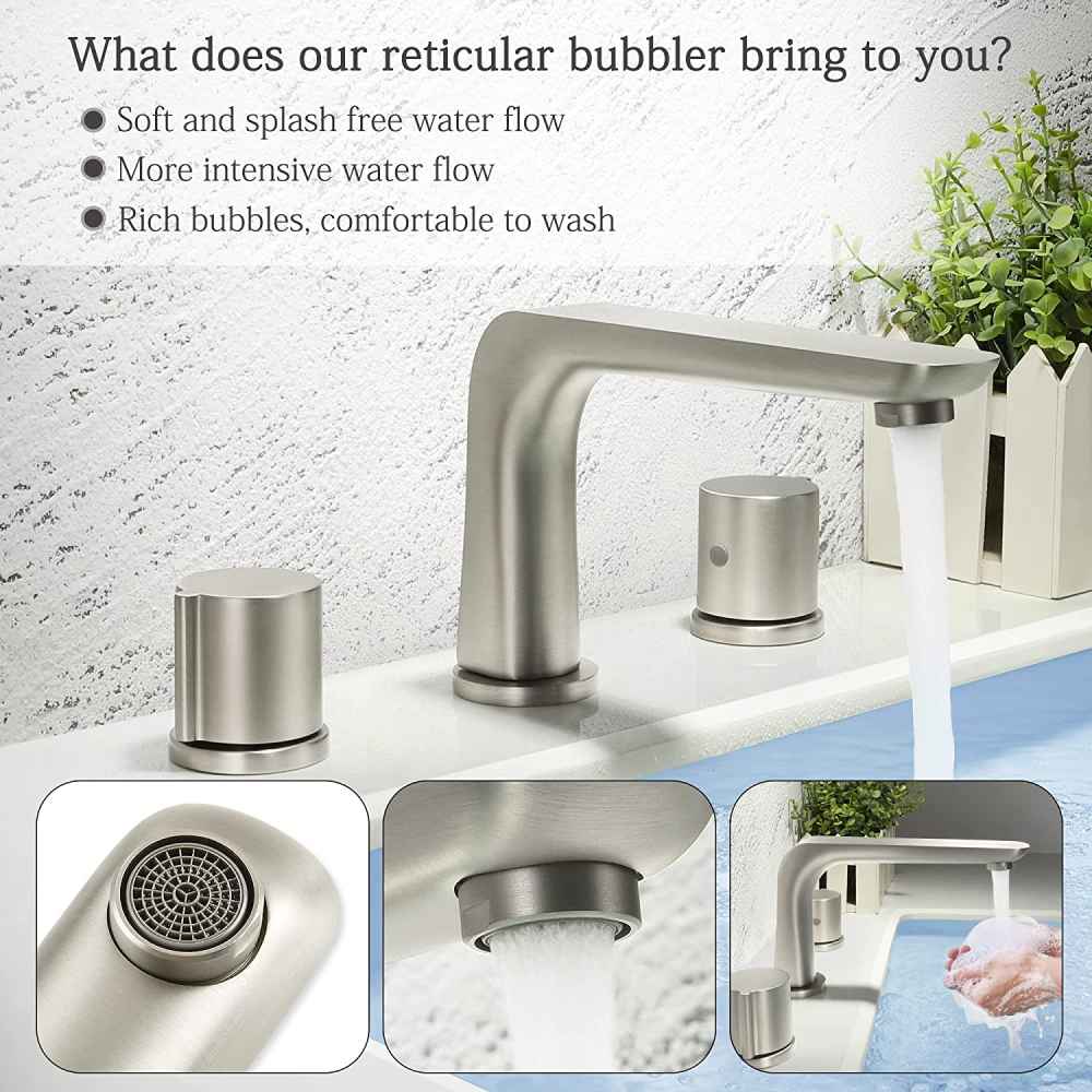 3H8-in.  Brushed Nickel Bathroom Sink Faucet Brushed Nickel Brass