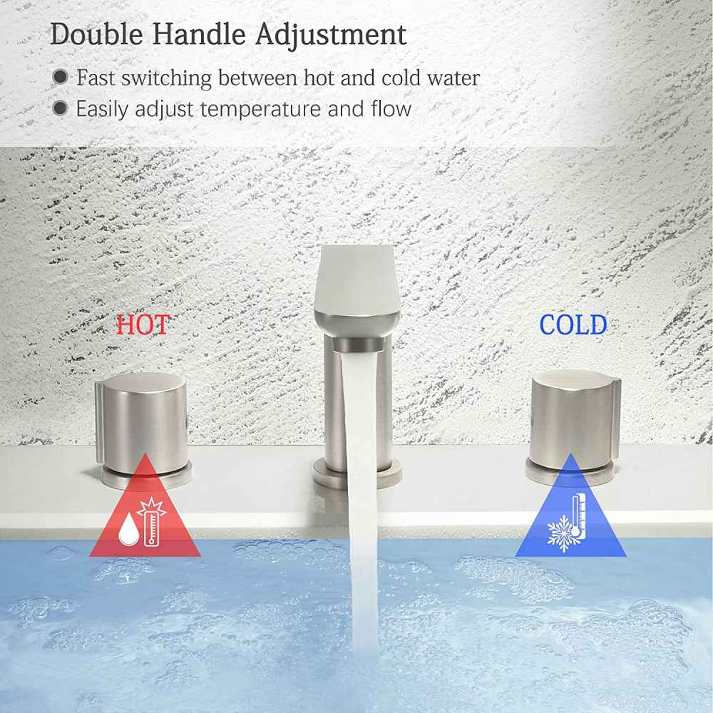 3H8-in.  Brushed Nickel Bathroom Sink Faucet Brushed Nickel Brass
