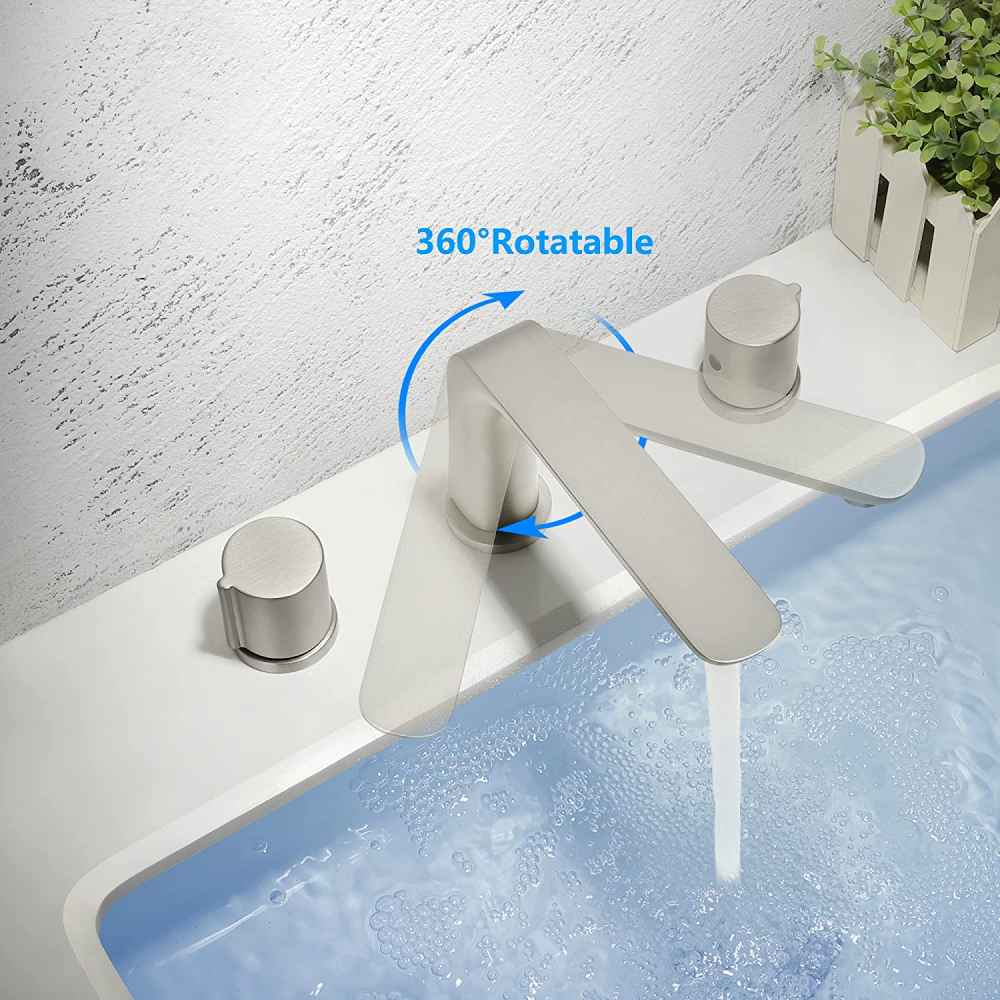 3H8-in.  Brushed Nickel Bathroom Sink Faucet Brushed Nickel Brass