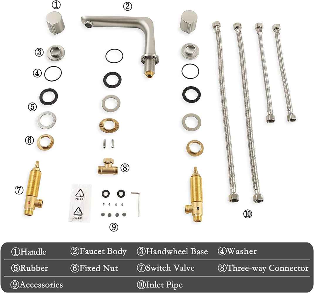 3H8-in.  Brushed Nickel Bathroom Sink Faucet Brushed Nickel Brass