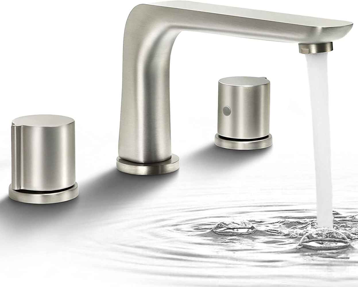3H8-in.  Brushed Nickel Bathroom Sink Faucet Brushed Nickel Brass