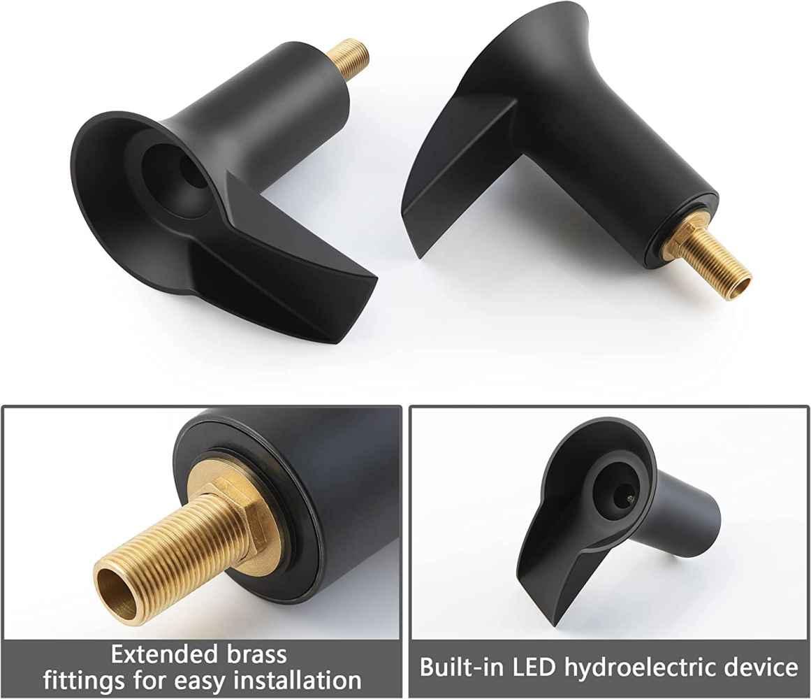 3H8-in. Black Bathroom Sink Faucet Black Brass