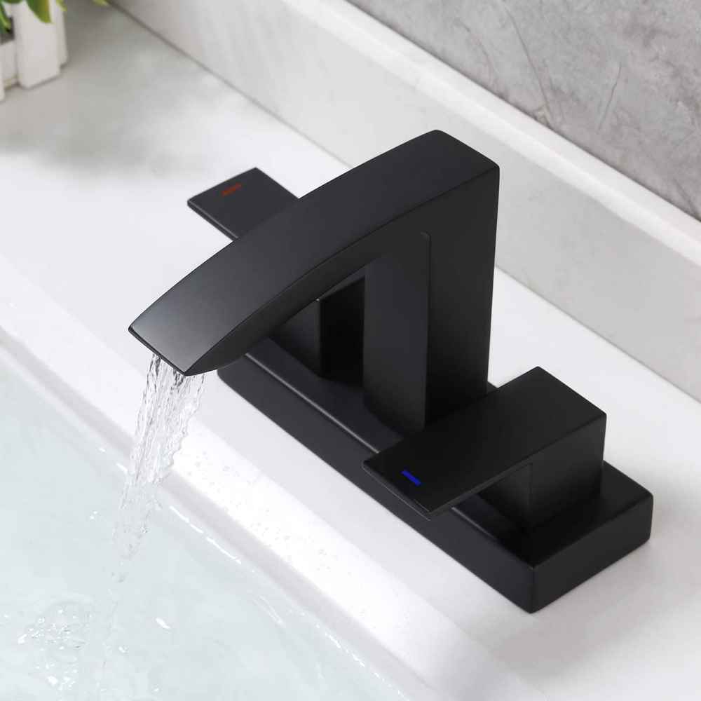 3H4-in. CUPC Black Bathroom Sink Faucet Matte Black Brass