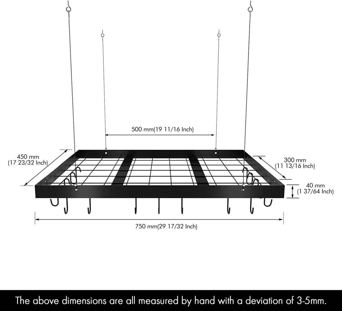29.5 in. x 17.7 in. x 1.6 in.  Stainless Steel  Kitchen Pot-Pan Organizer