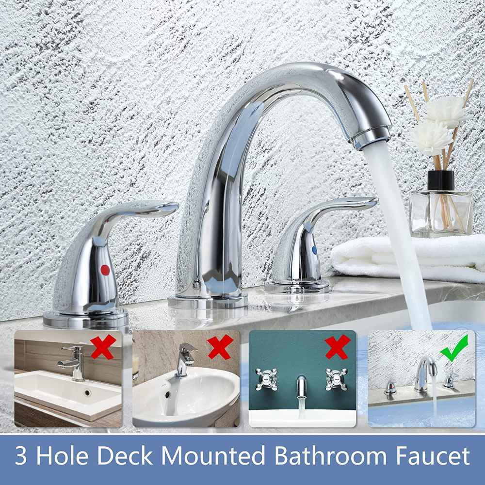 3H8-in.  Chrome Bathroom Sink Faucet Chrome Brass