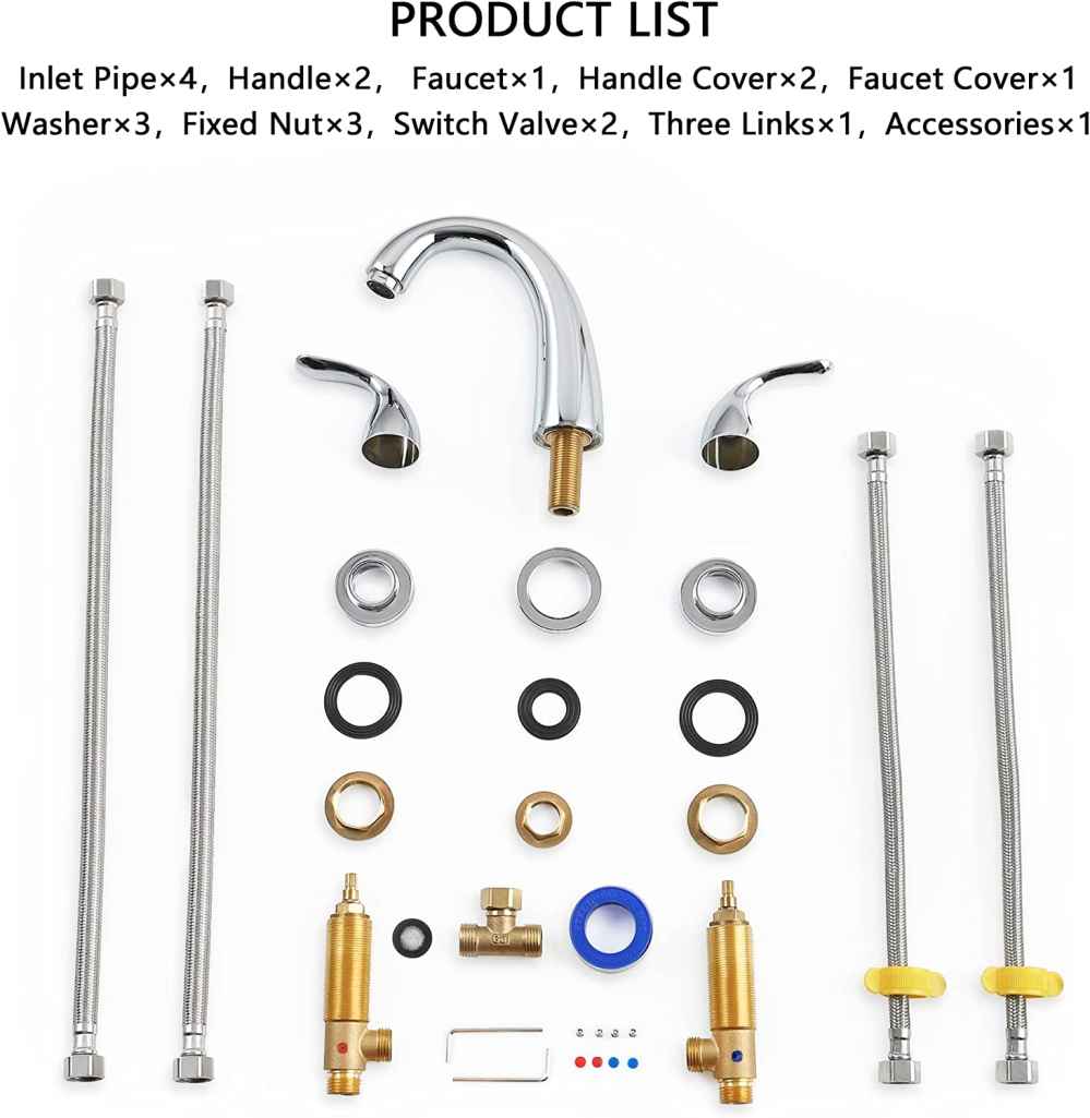 3H8-in.  Chrome Bathroom Sink Faucet Chrome Brass