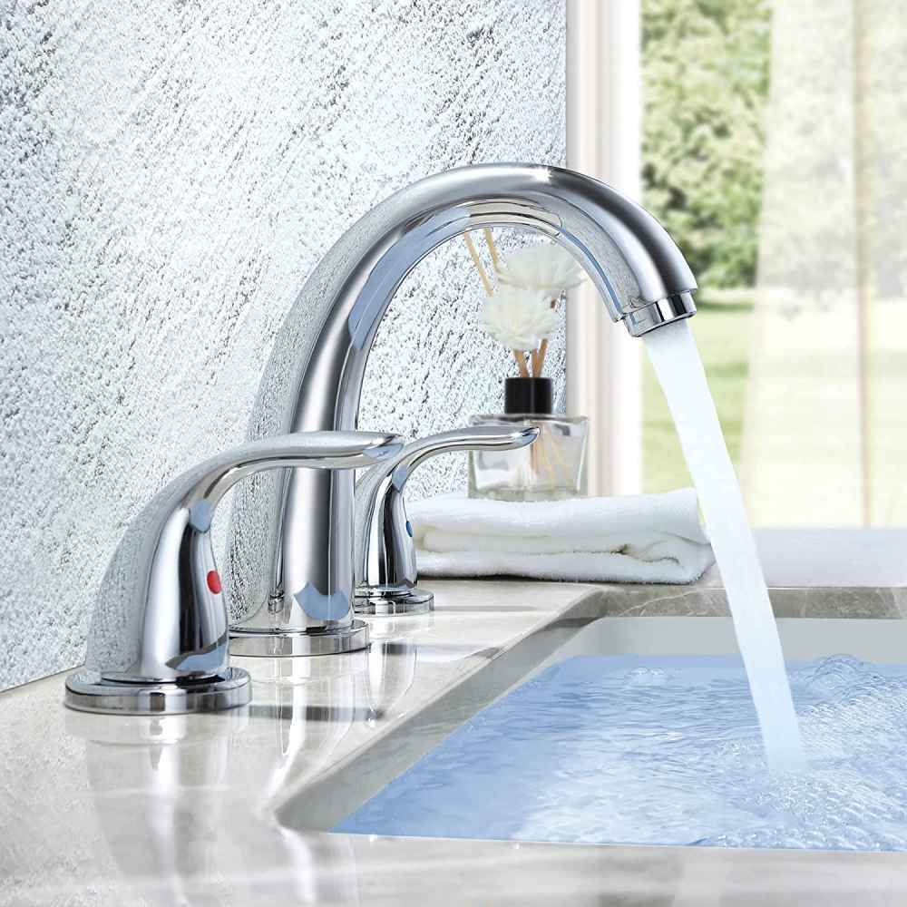 3H8-in.  Chrome Bathroom Sink Faucet Chrome Brass