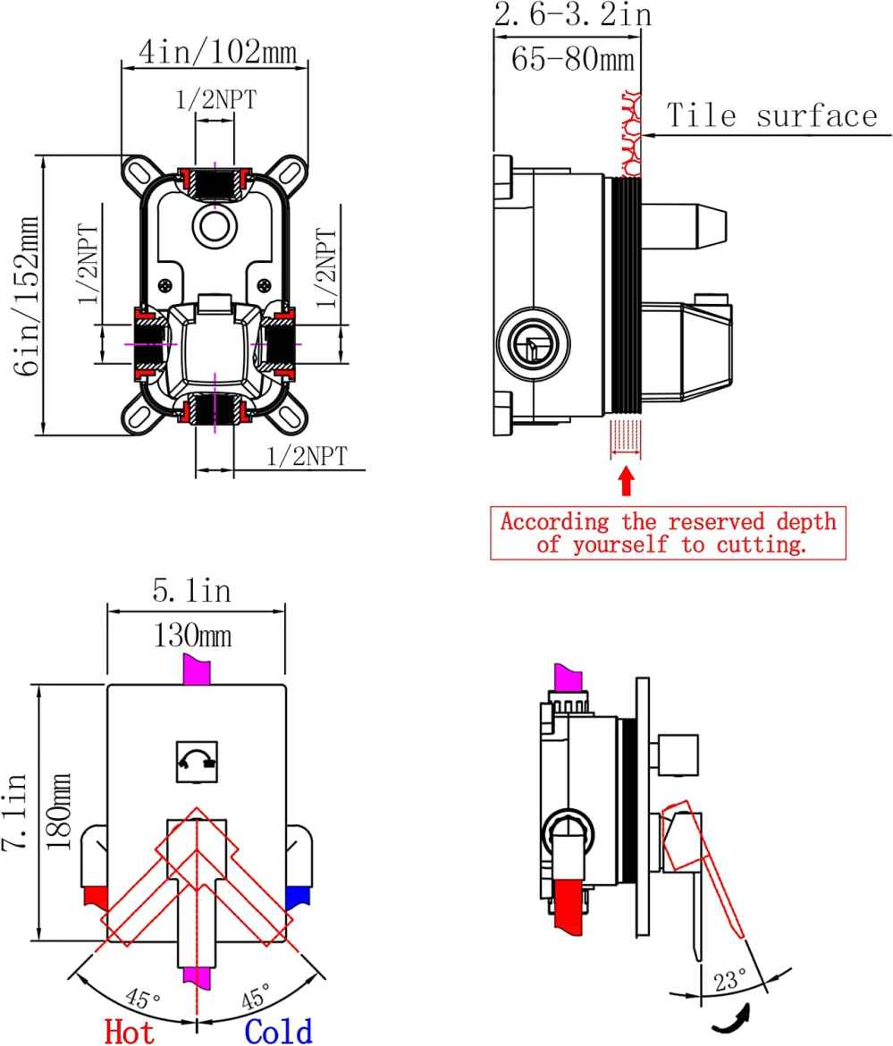 Brass Wall Mount Shower Valve