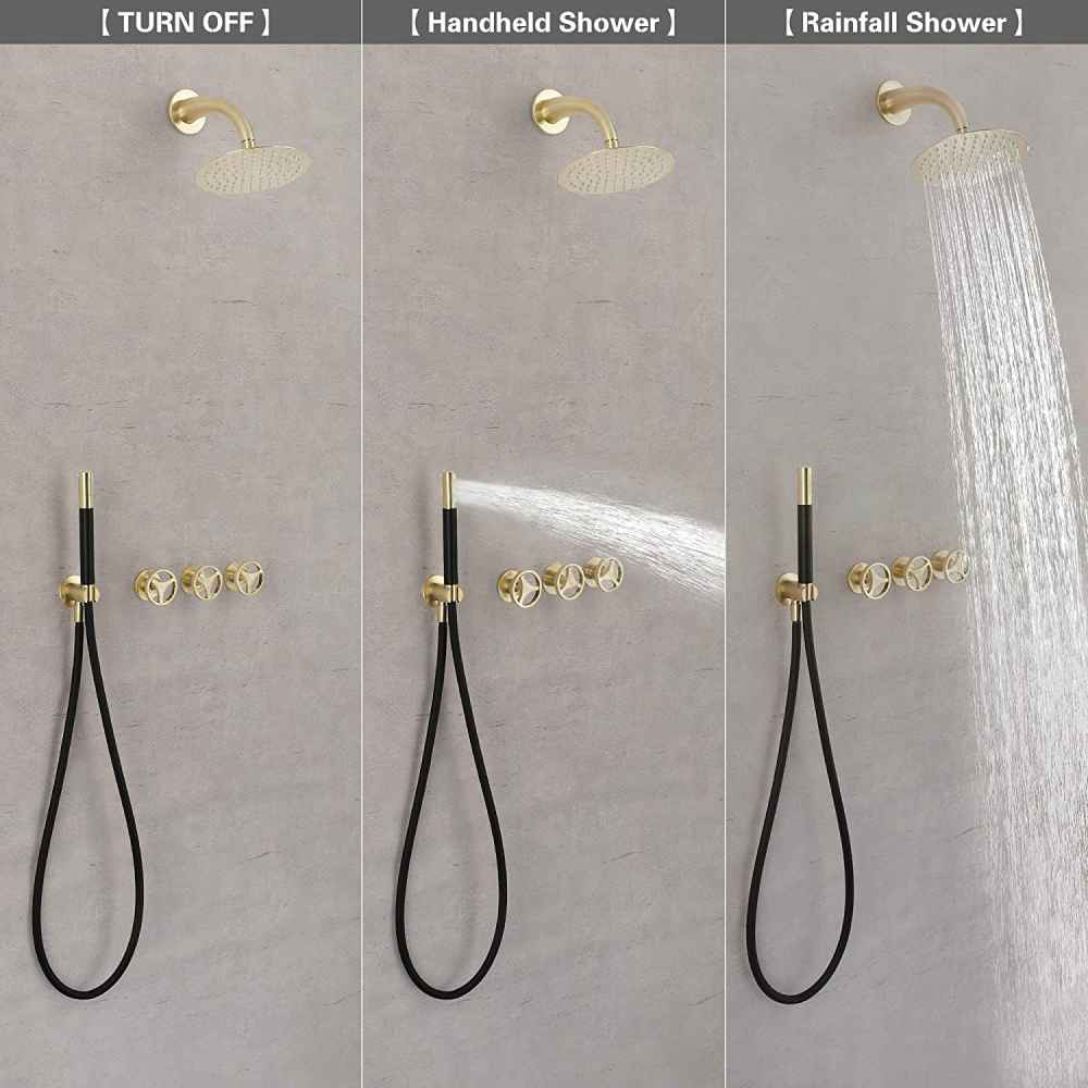 20-in. x 16-in. Shower Kit Gold Copper
