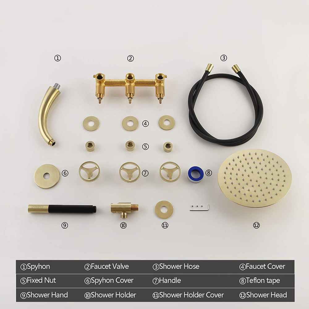 20-in. x 16-in. Shower Kit Gold Copper