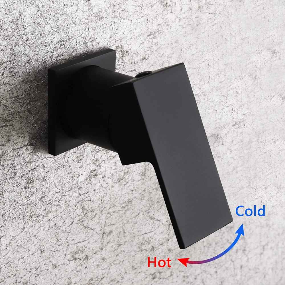 2 Hole  Black Bathroom Sink Faucet Black Brass