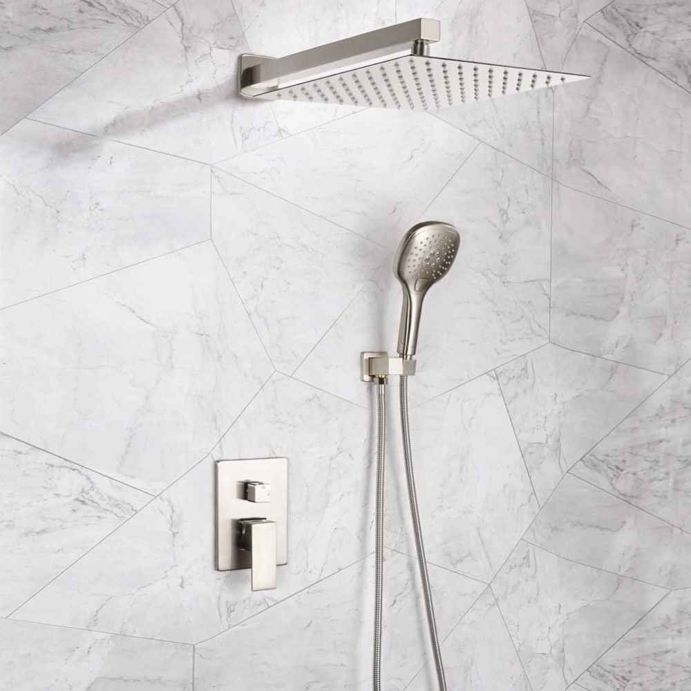 14.79-in. x 9.90-in. Shower Kit Brushed Nickel Stainless Steel CUPC