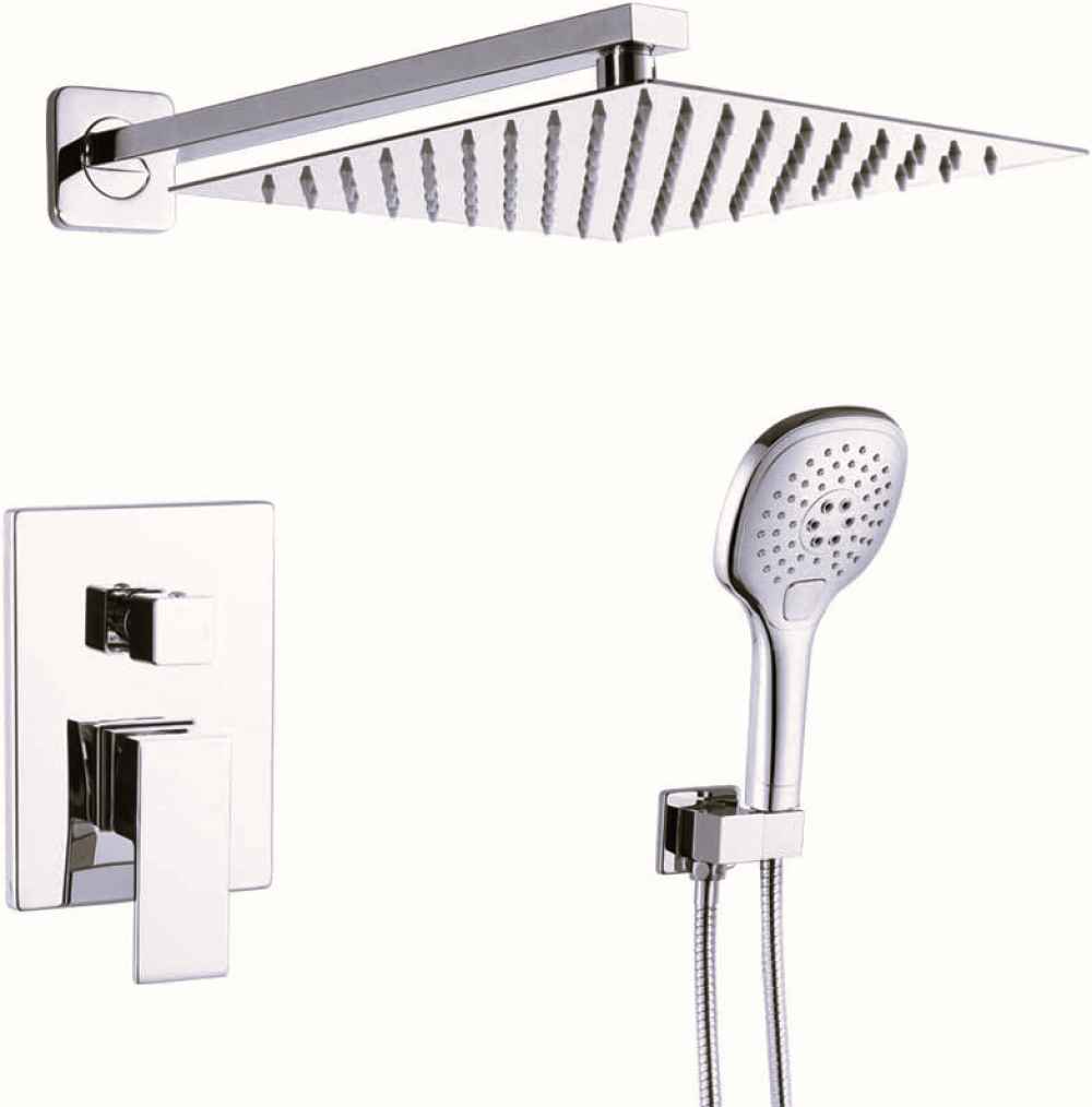 14.79-in. x 9.90-in. Shower Kit Brushed Nickel Stainless Steel CUPC