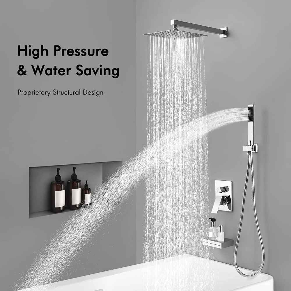 13.5-in. x 6.9-in. Shower Kit Chrome Brass CUPC