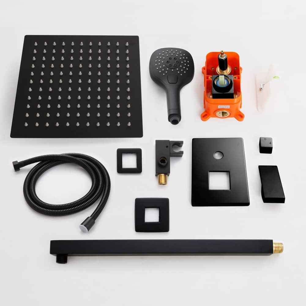 8-in. x 2-in. Shower Kit Black Stainless Steel CUPC