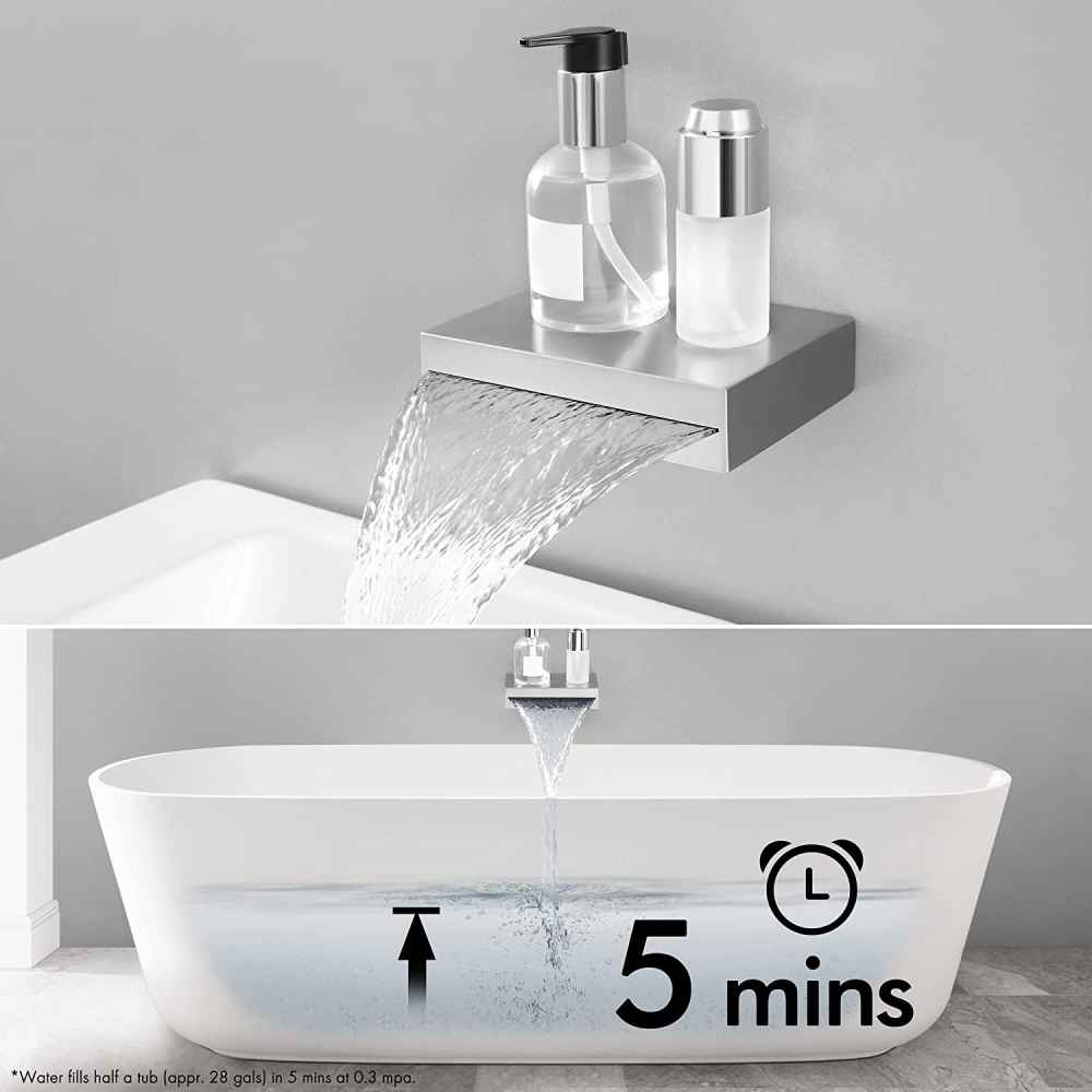 13.4-in. x 6.8-in. Shower Kit Brushed Nickel Stainless Steel CUPC