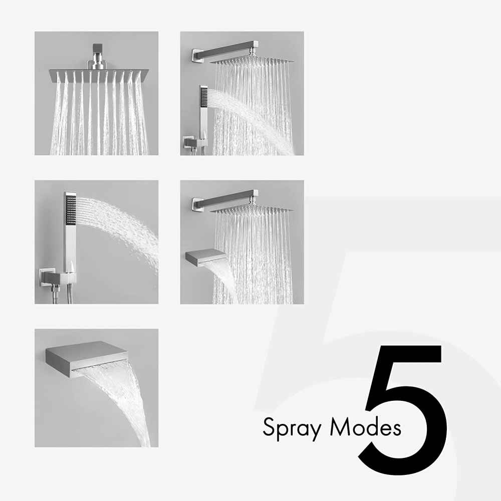13.4-in. x 6.8-in. Shower Kit Brushed Nickel Stainless Steel CUPC
