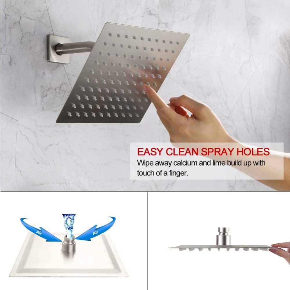 12.20-in. x 6.61-in. Shower Kit Brushed Nickel Brass