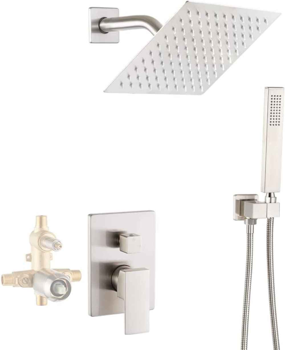 8-in. x 2-in. Shower Kit Brushed Nickel Stainless Steel CUPC