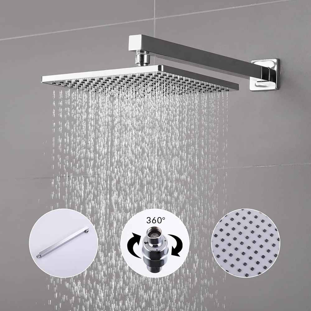 13.2-in. x 6.79-in. Shower Kit Chrome Metal CUPC