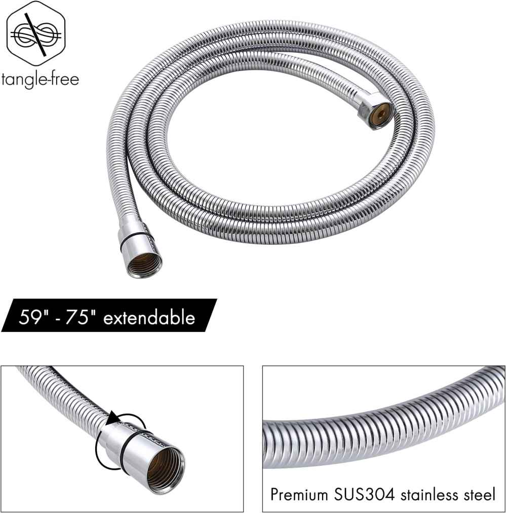 13.2-in. x 6.79-in. Shower Kit Chrome Metal CUPC