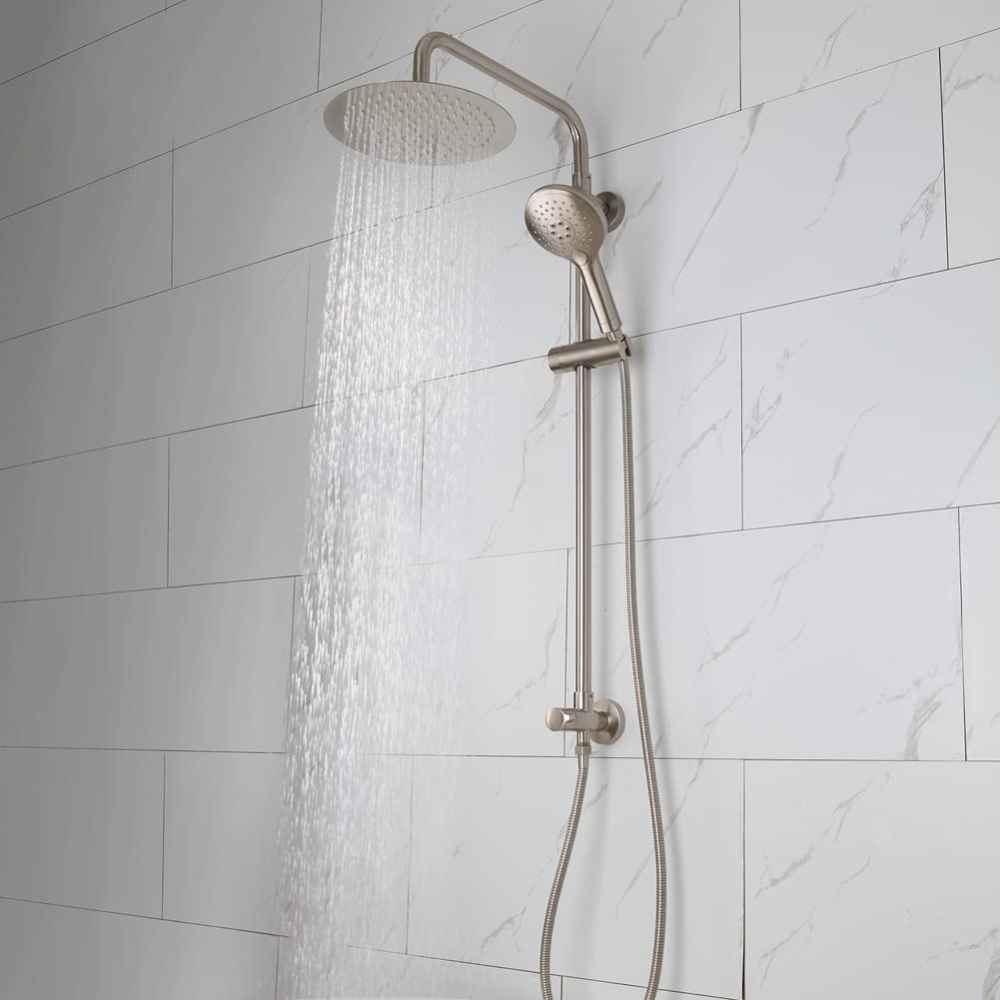 11.5-in. x 3-in. Shower Kit Brushed Nickel Stainless Steel CSA