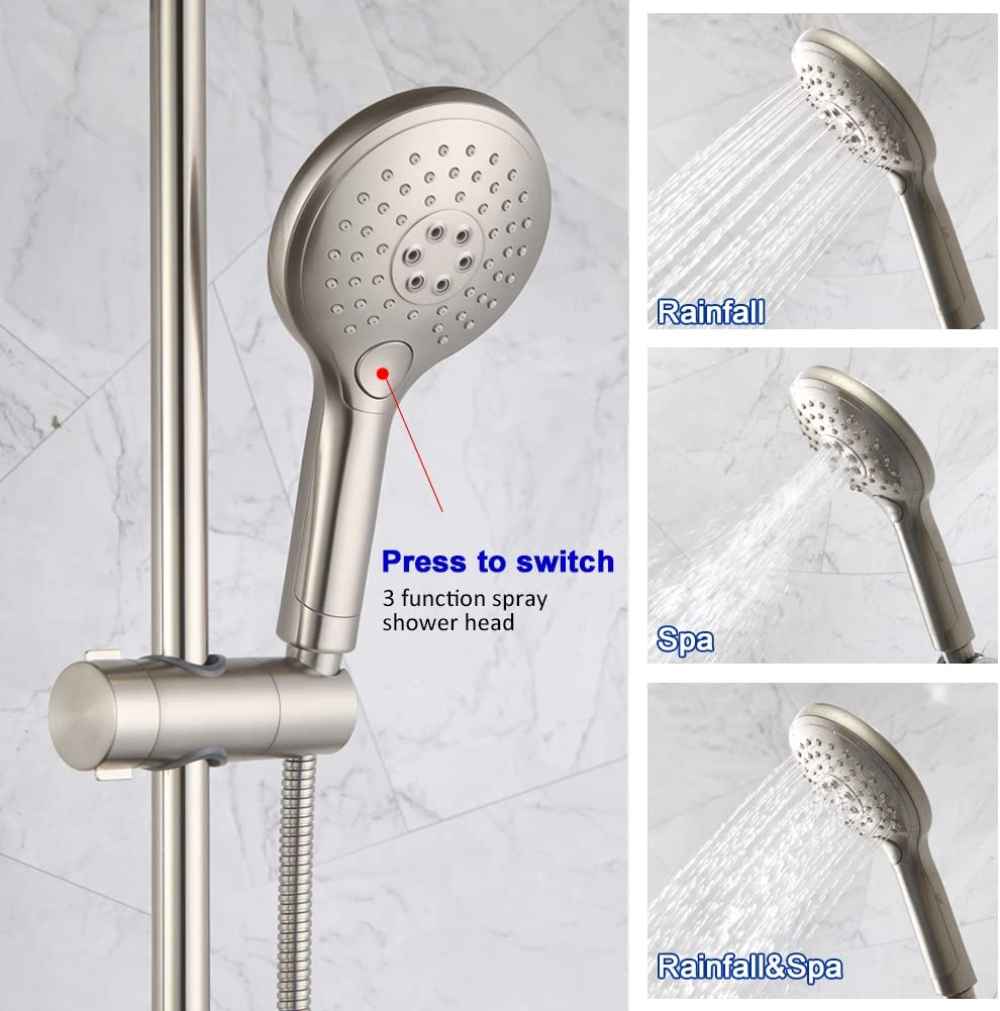 11.5-in. x 3-in. Shower Kit Brushed Nickel Stainless Steel CSA