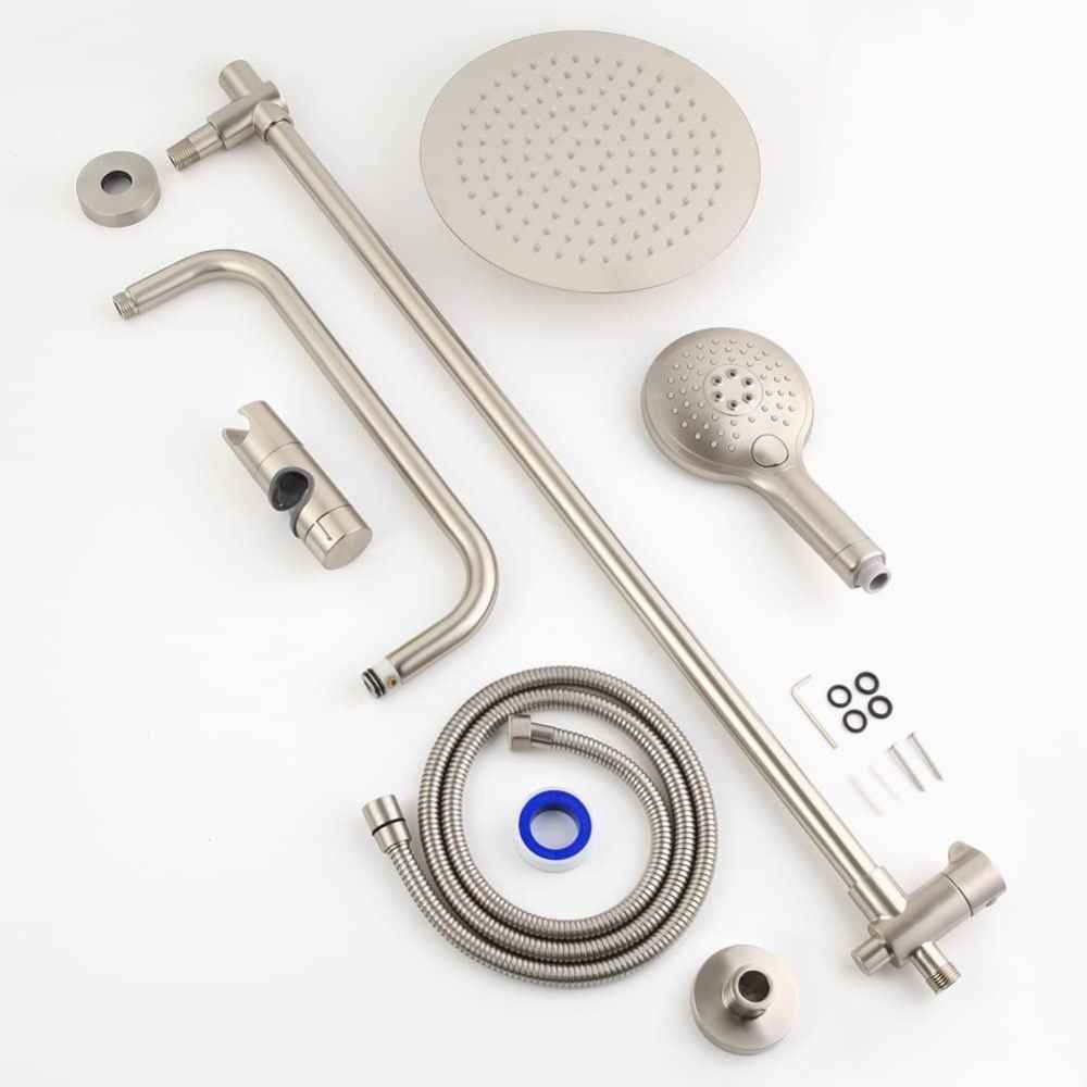 11.5-in. x 3-in. Shower Kit Brushed Nickel Stainless Steel CSA