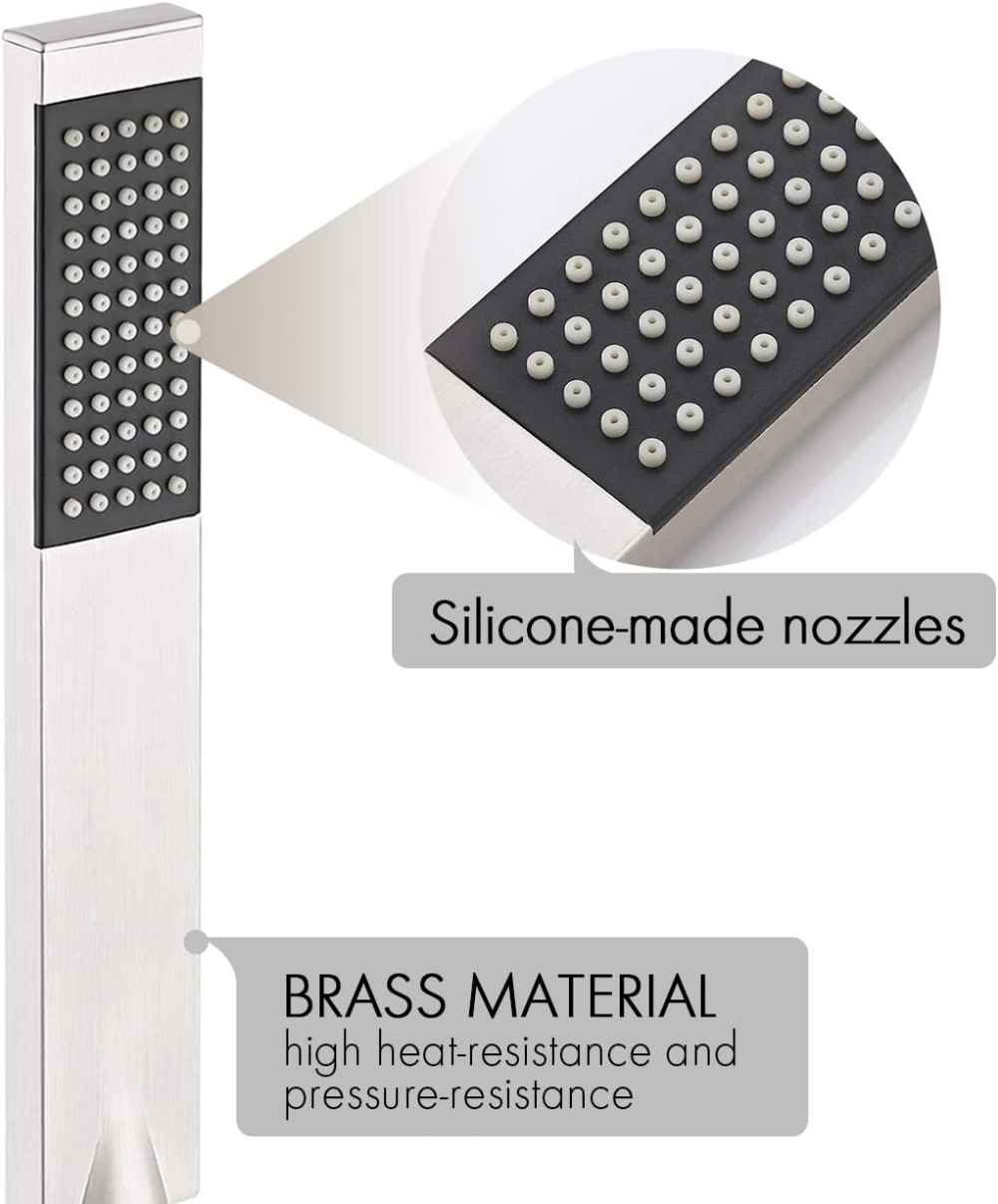 13.4-in. x 6.8-in. Shower Kit Brushed Nickel Brass CUPC