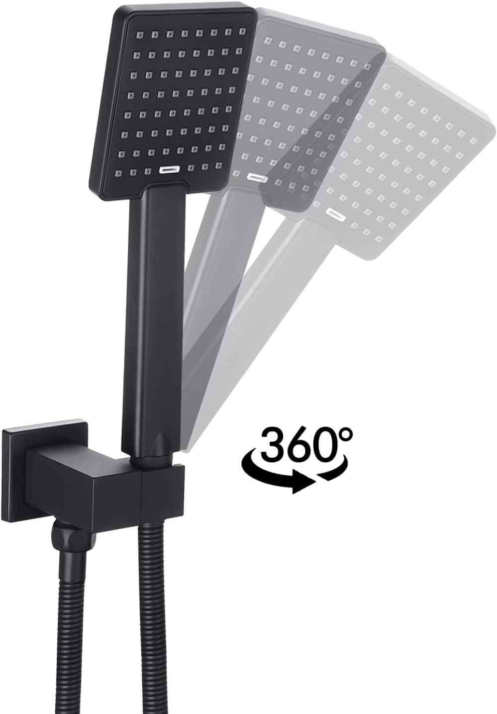13.59-in. x 6.79-in. Shower Kit Black Stainless Steel CUPC